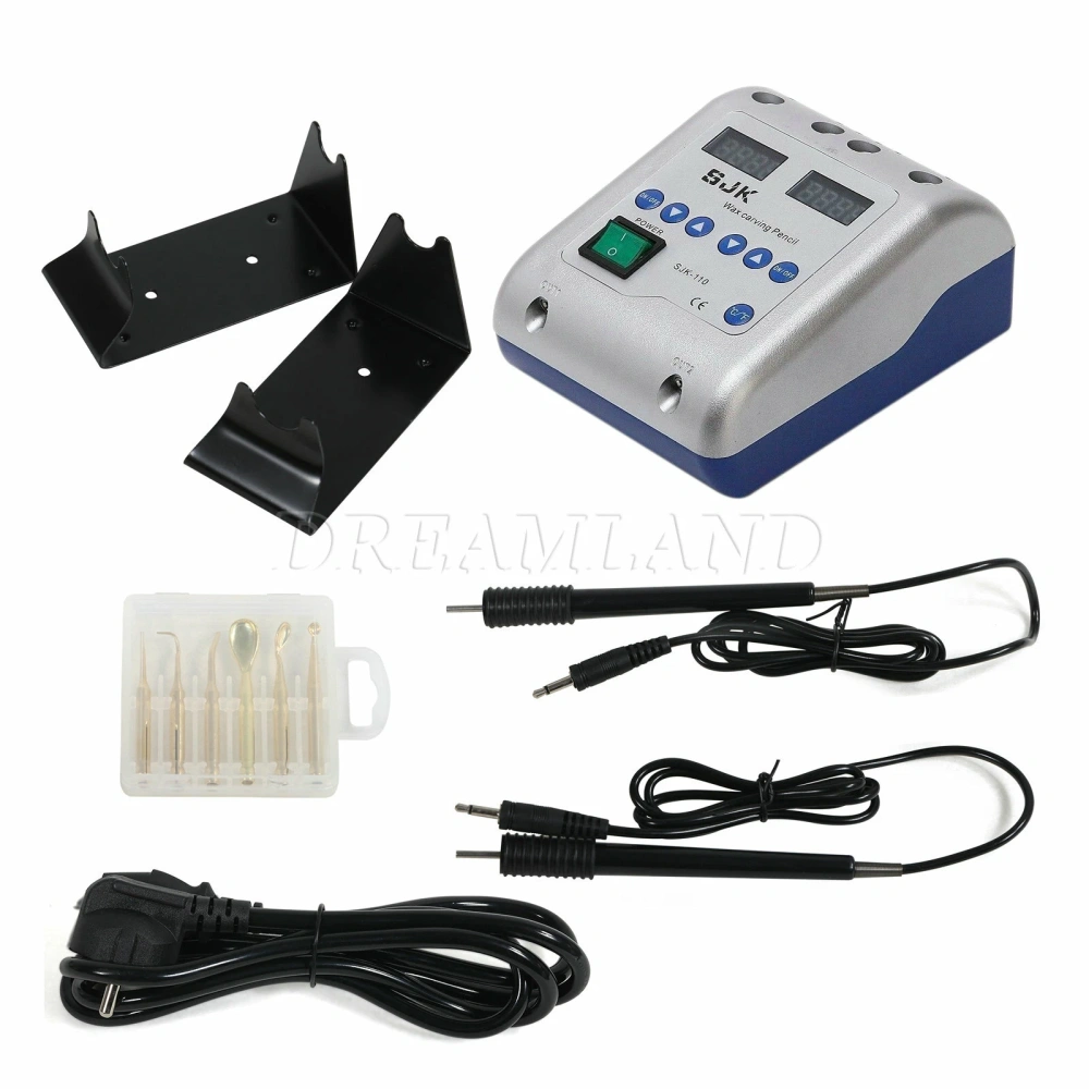 Dental Lab  Electric Waxer Machine 2 Knife Pen + 6 Tips Wax Carving Heating Pencil