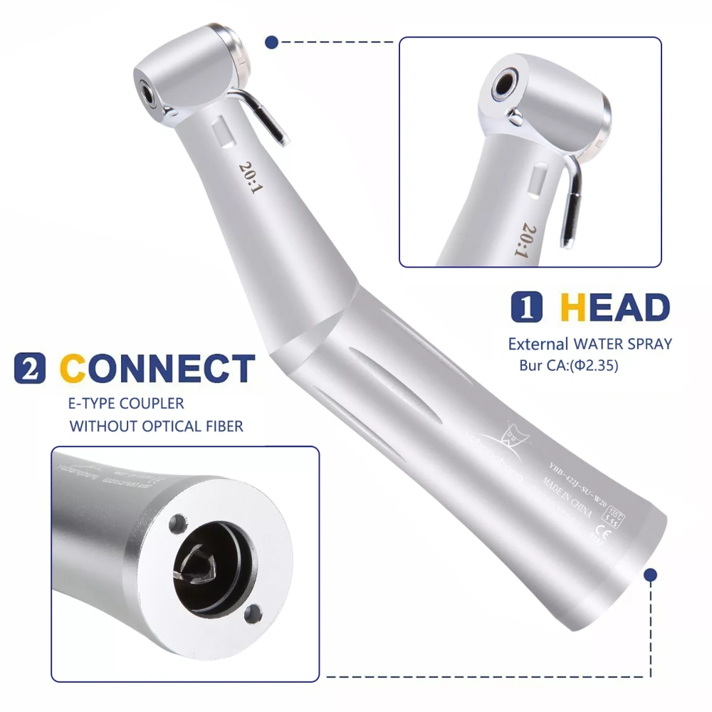 NSK Style Dental 20:1 Reduction Implant Fiber Optic Contra Angle Handpiece NY