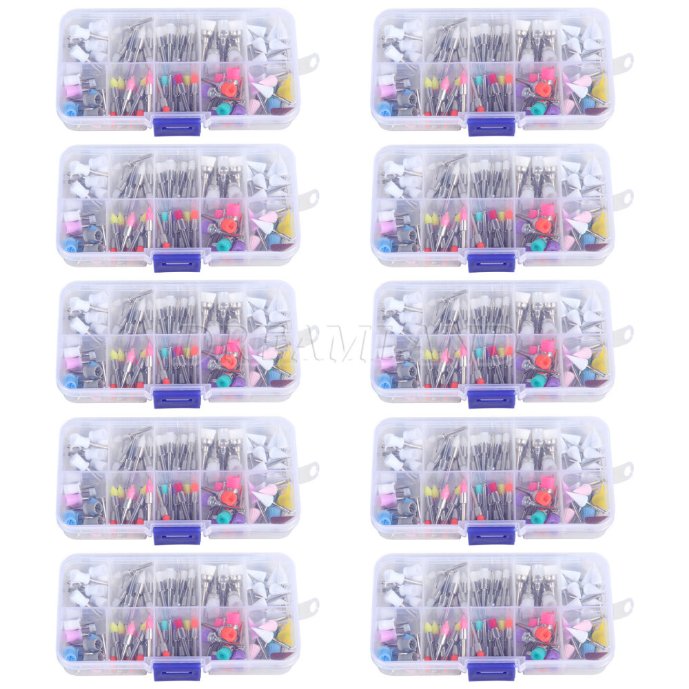 200* Dental Nylon Polishing Flat Latch Polisher Prophy Brush Disposable mixed
