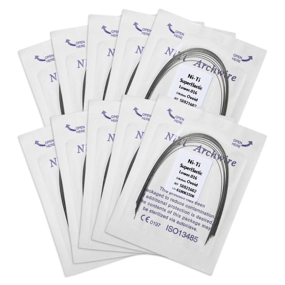 Dental Orthodontic Super Elastic Niti Round Arch Wire Ovoid Form