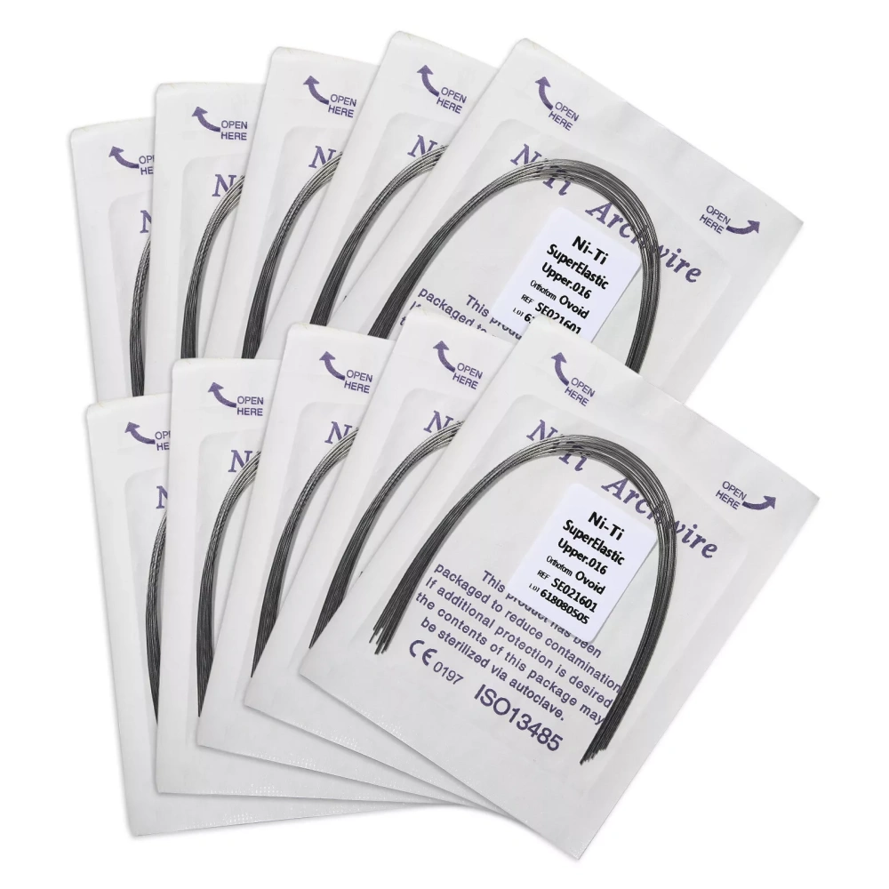 Dental Orthodontic Super Elastic Niti Round Arch Wire Ovoid Form
