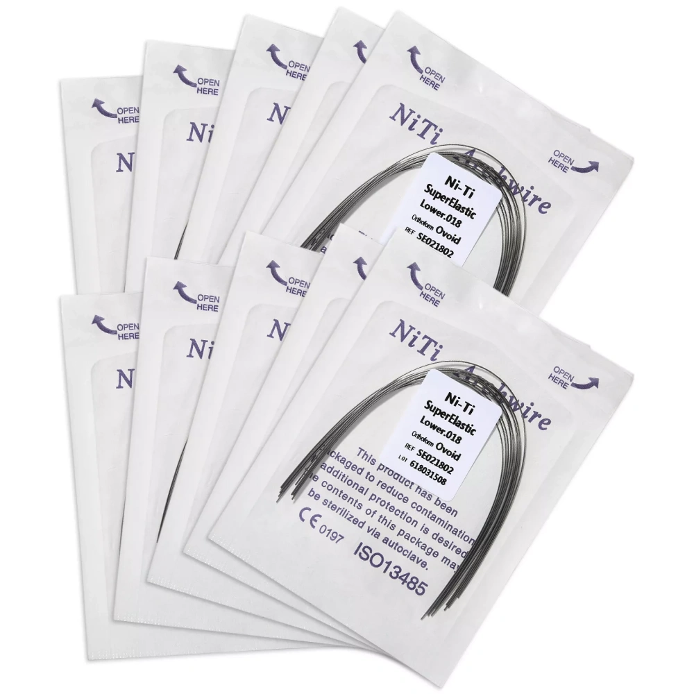 Dental Orthodontic Super Elastic Niti Round Arch Wire Ovoid Form