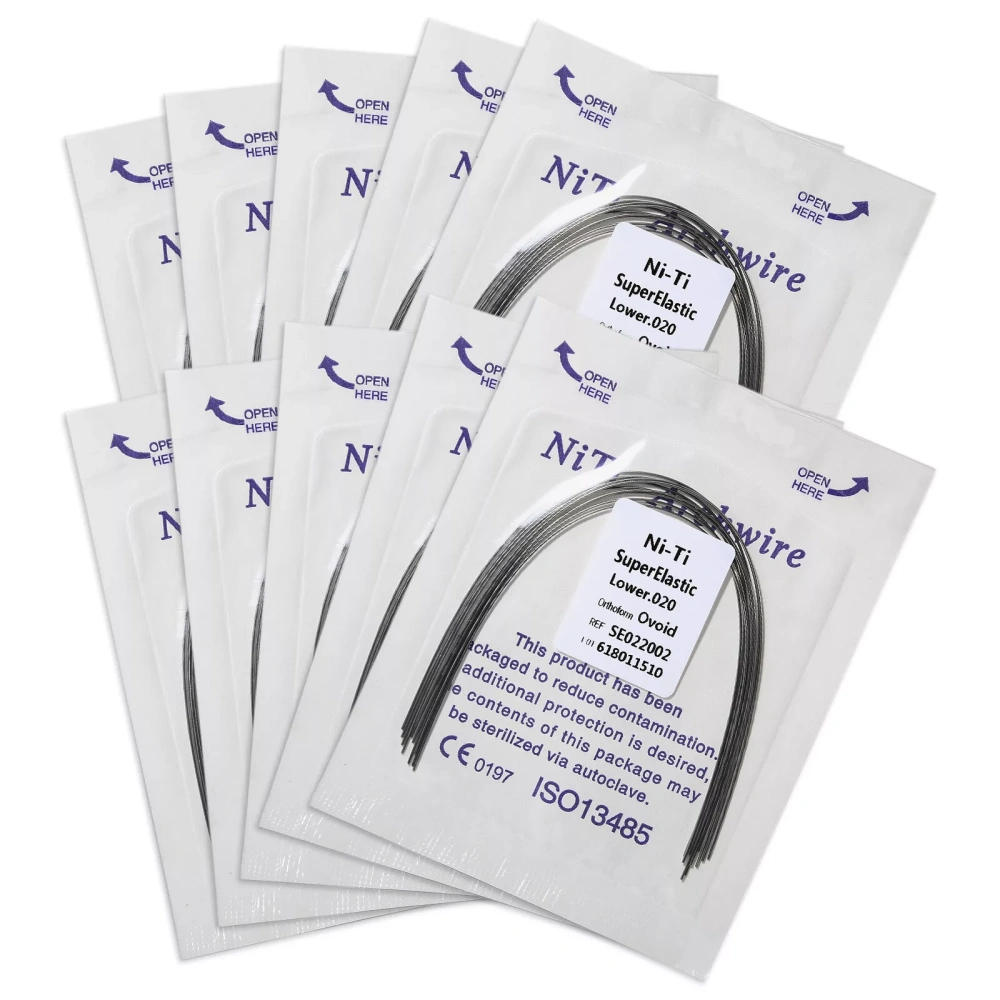 Dental Orthodontic Super Elastic Niti Round Arch Wire Ovoid Form