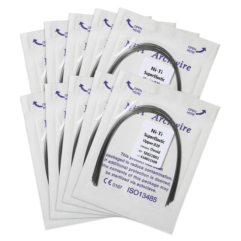 Dental Orthodontic Super Elastic Niti Round Arch Wire Ovoid Form