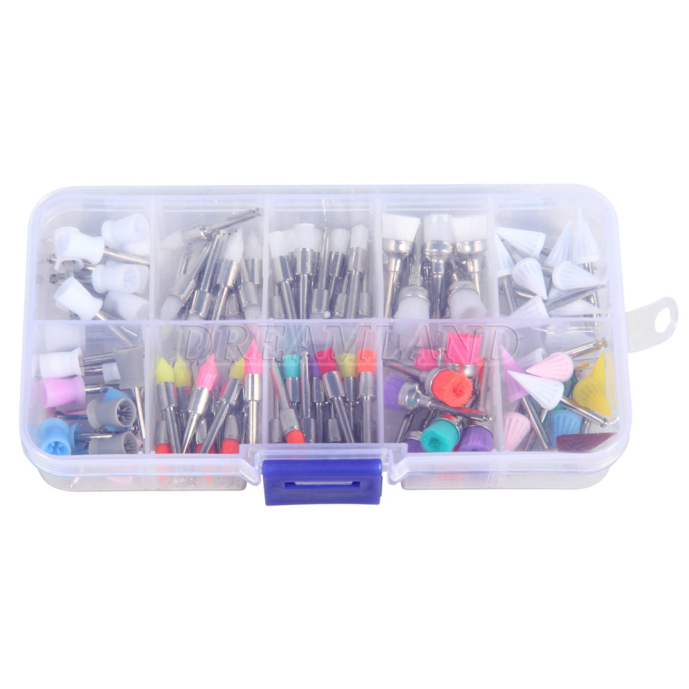 200* Dental Nylon Polishing Flat Latch Polisher Prophy Brush Disposable mixed