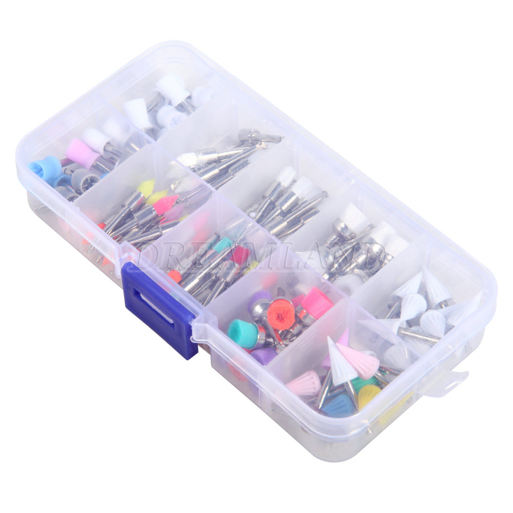 200* Dental Nylon Polishing Flat Latch Polisher Prophy Brush Disposable mixed
