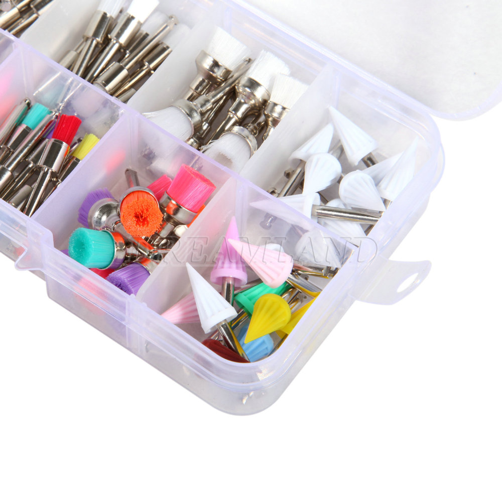 200* Dental Nylon Polishing Flat Latch Polisher Prophy Brush Disposable mixed