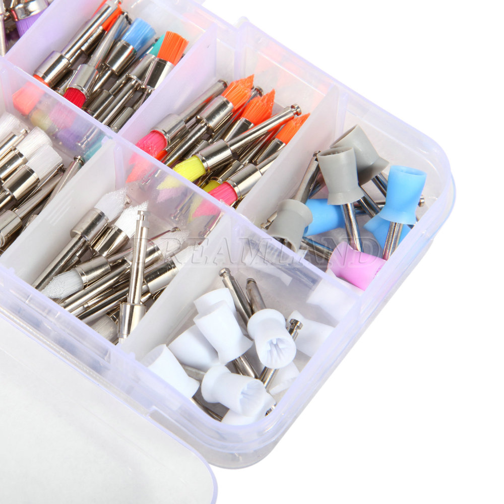 200* Dental Nylon Polishing Flat Latch Polisher Prophy Brush Disposable mixed