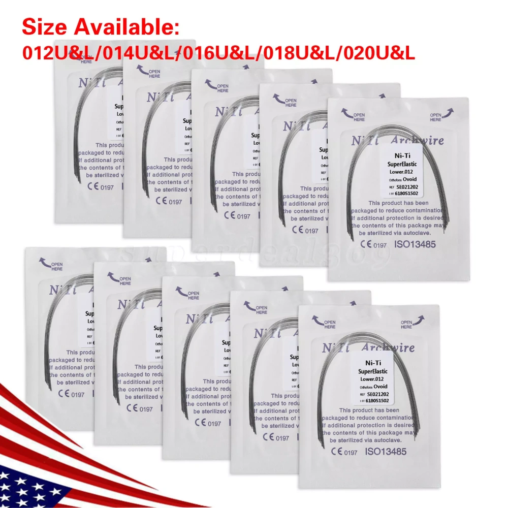 Dental Orthodontic Super Elastic Niti Round Arch Wire Ovoid Form