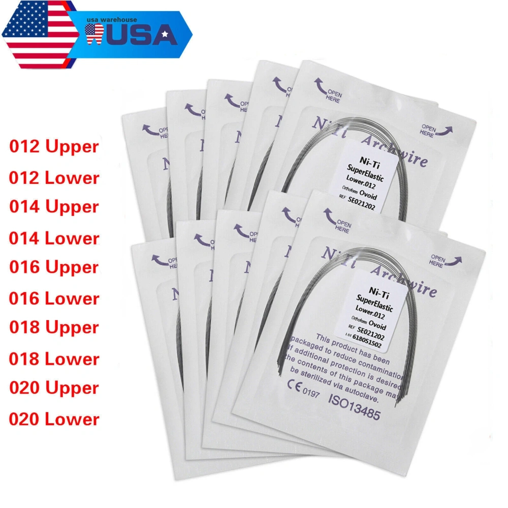 Dental Orthodontic Super Elastic Niti Round Arch Wire Ovoid Form