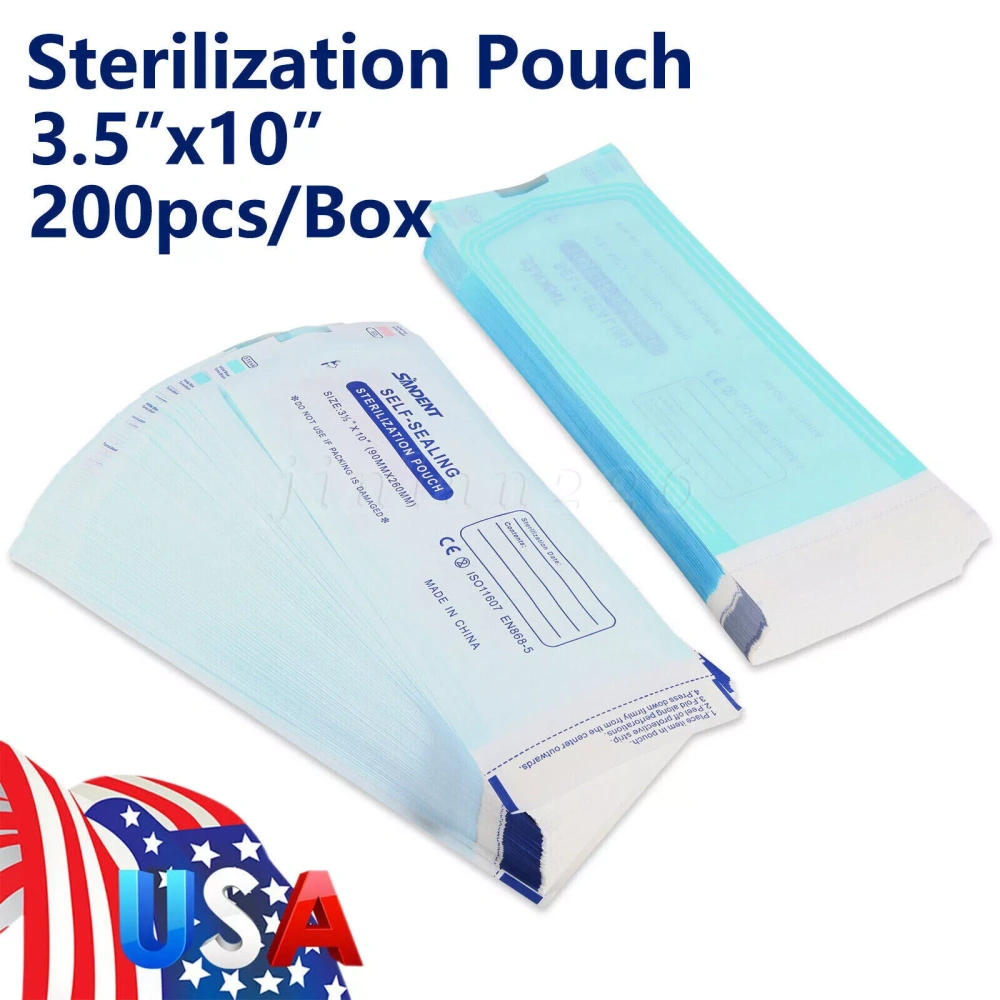 3.5" X 10" Self Sterilization Pouches Autoclave Pouch, Sterilizer Bags Dental US