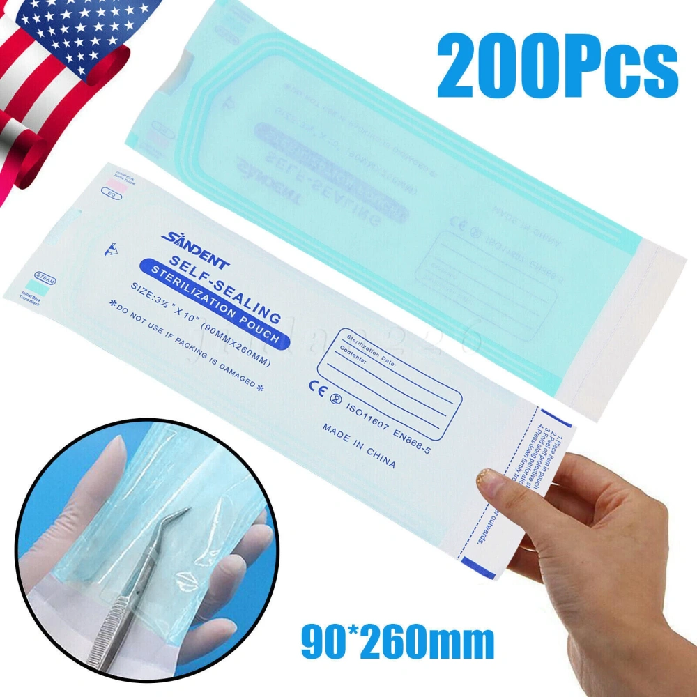 3.5" X 10" Self Sterilization Pouches Autoclave Pouch, Sterilizer Bags Dental US
