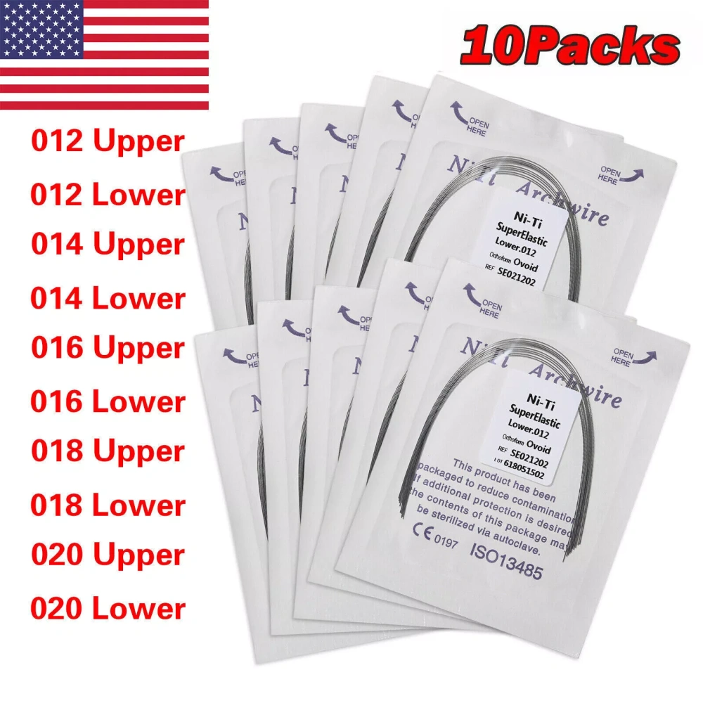Dental Orthodontic Super Elastic Niti Round Arch Wire Ovoid Form