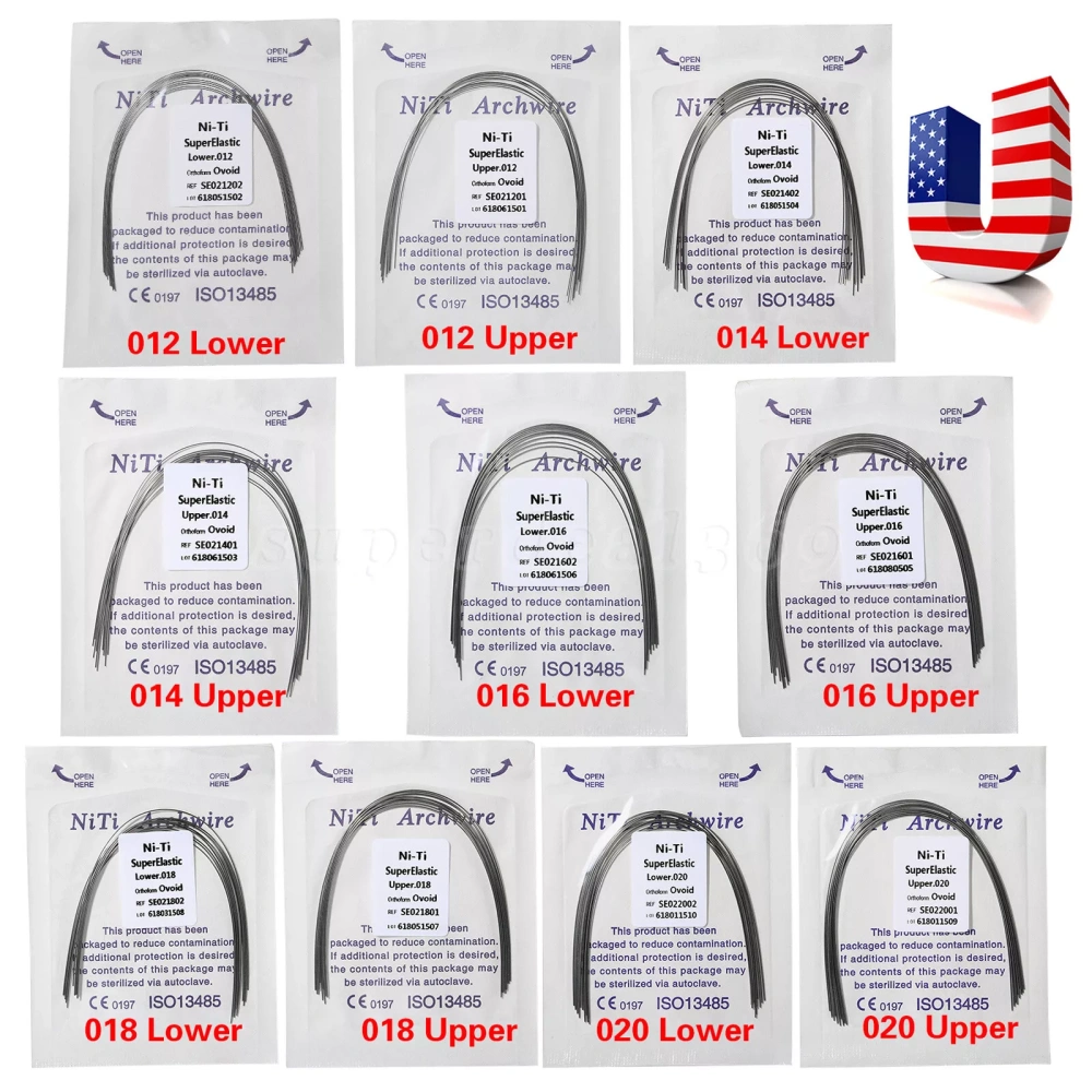 Dental Orthodontic Super Elastic Niti Round Arch Wire Ovoid Form