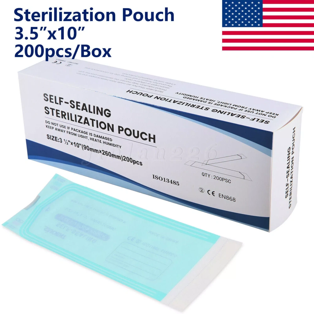 3.5" X 10" Self Sterilization Pouches Autoclave Pouch, Sterilizer Bags Dental US