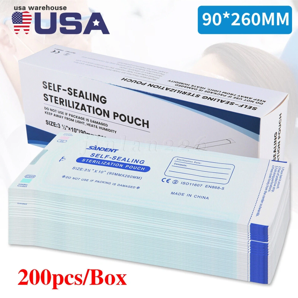 3.5" X 10" Self Sterilization Pouches Autoclave Pouch, Sterilizer Bags Dental US