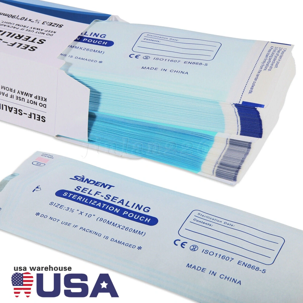 3.5" X 10" Self Sterilization Pouches Autoclave Pouch, Sterilizer Bags Dental US