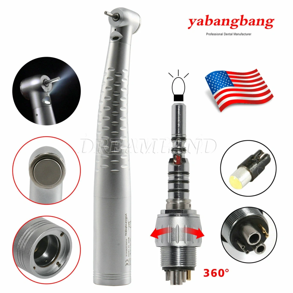 YABANGBANG Dental Fiber Optic LED High Speed Handpiece /+LED Quick Coupler 4H/6H