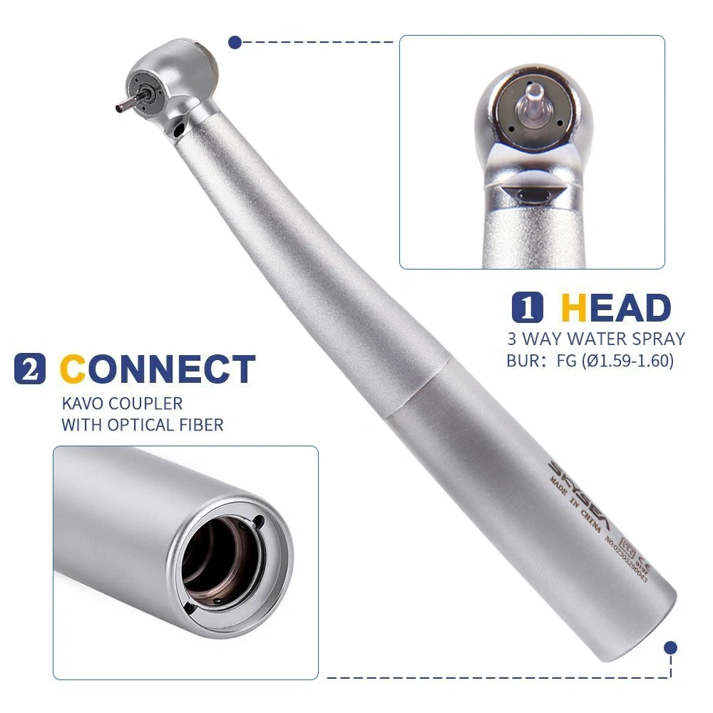 KaVo Style Dental Fiber Optic Turbine Handpiece /6-Hole LED Quick Coupler 360°