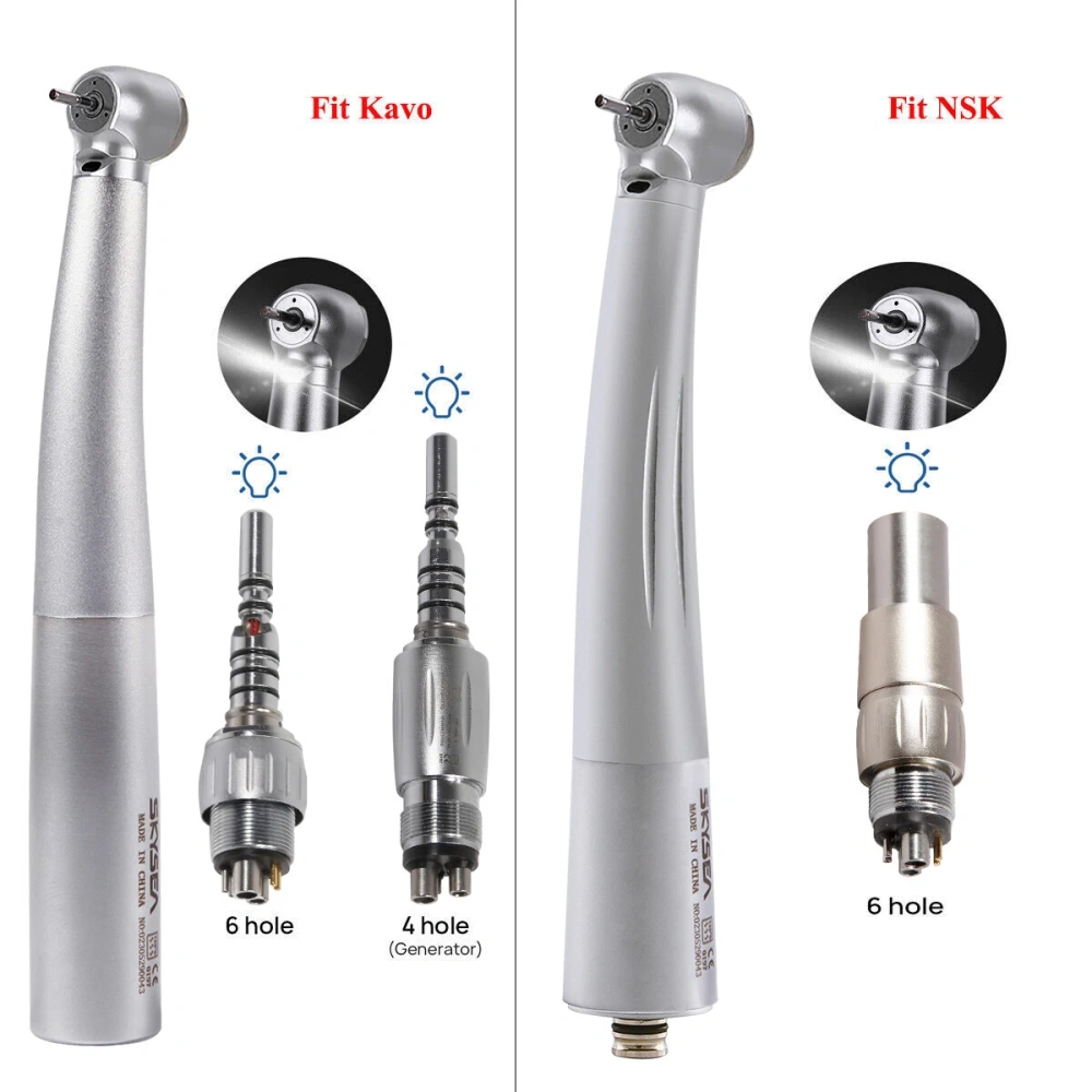 KaVo Style Dental Fiber Optic Turbine Handpiece /6-Hole LED Quick Coupler 360°