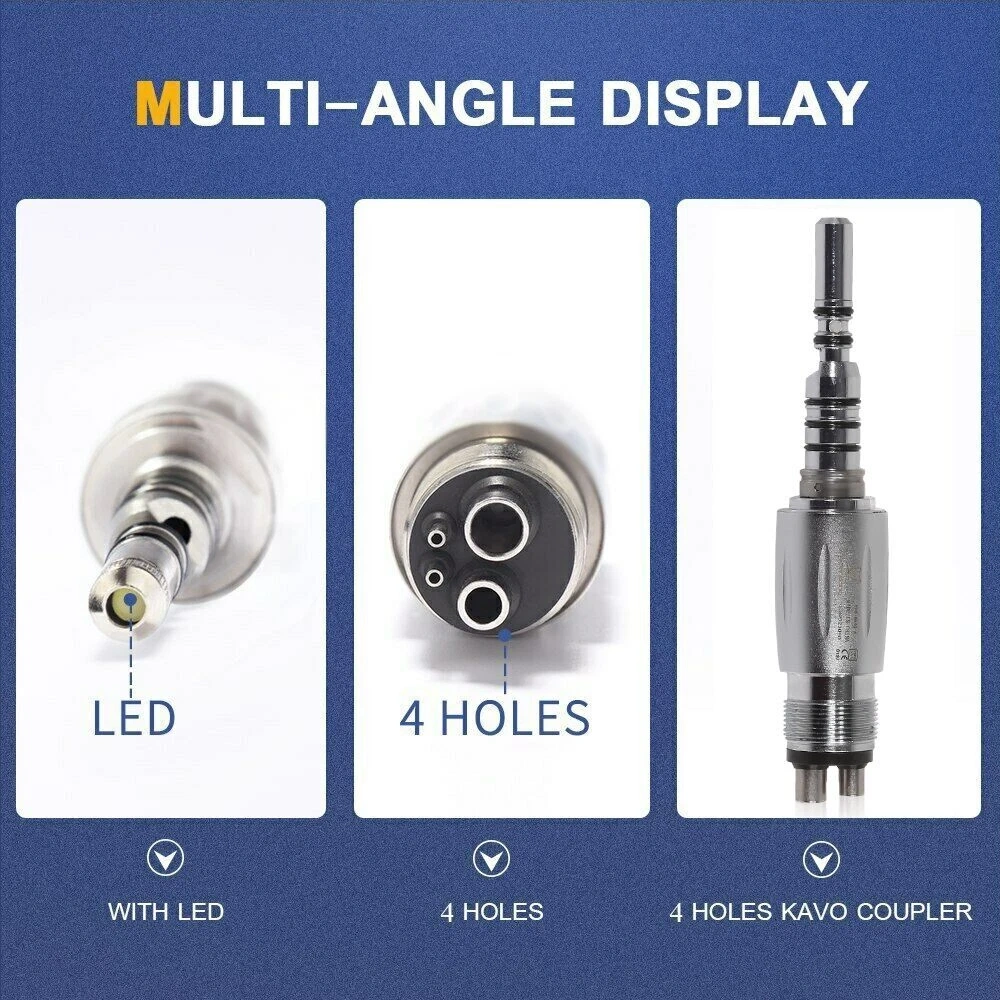 KaVo Style Dental Fiber Optic Turbine Handpiece /6-Hole LED Quick Coupler 360°