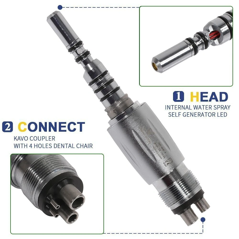 KaVo Style Dental Fiber Optic Turbine Handpiece /6-Hole LED Quick Coupler 360°