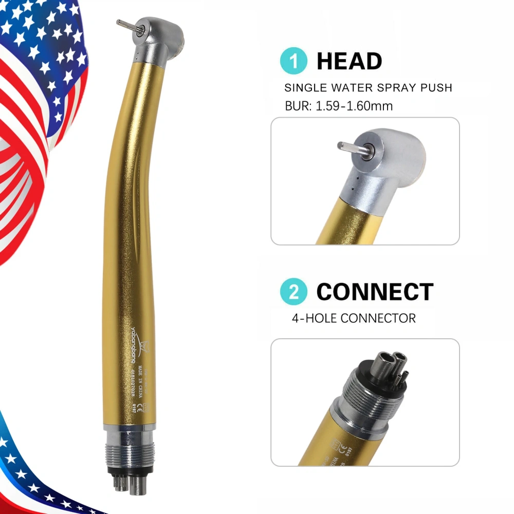 Dental high low speed Handpiece Set 2*High +1*Low Speed contra angle +straight +air motor handpiece 4 Hole
