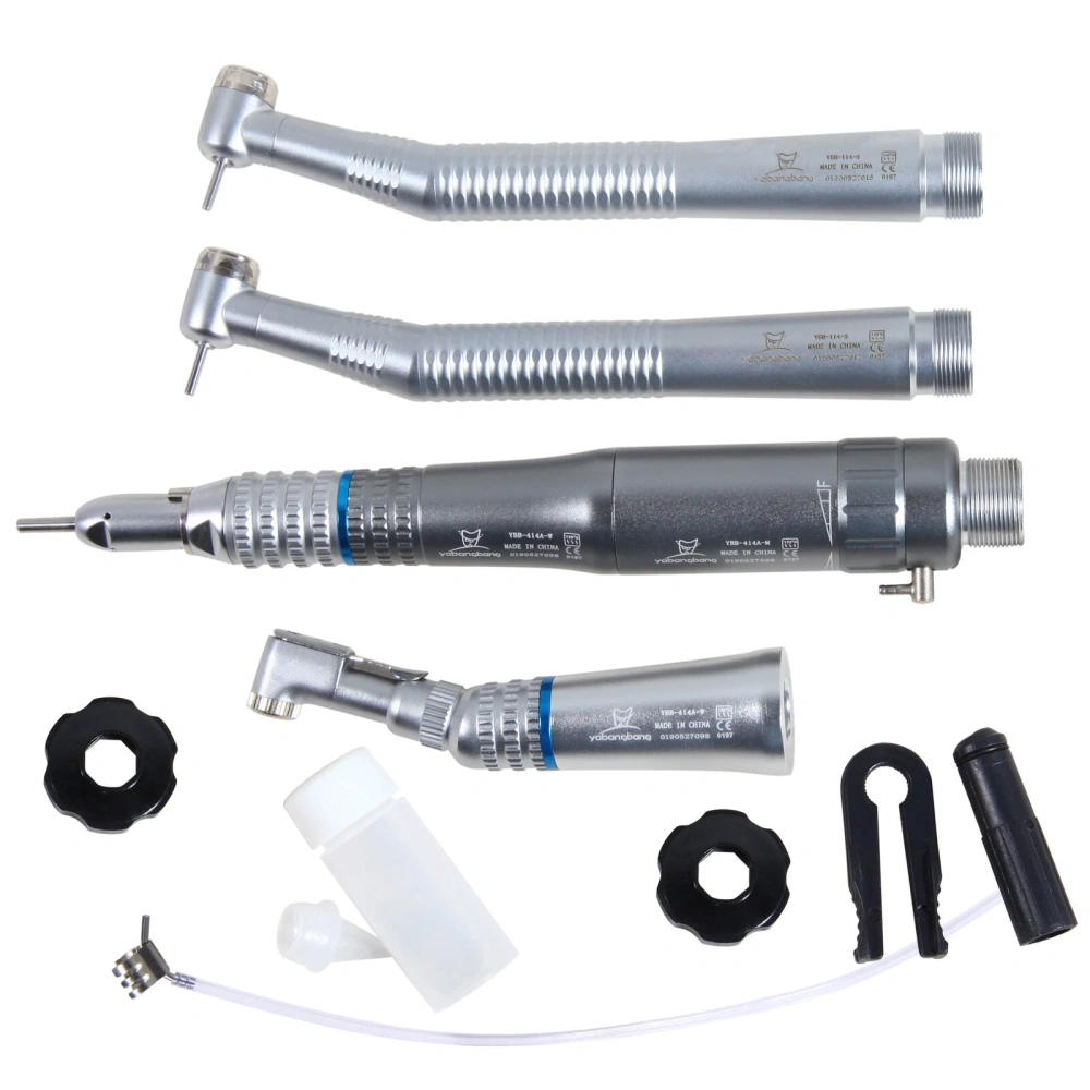 Dental NSK Style high low speed Handpiece Set 2*High Speed +Low Speed contra angle +straight +air motor handpiece 2/4 Hole
