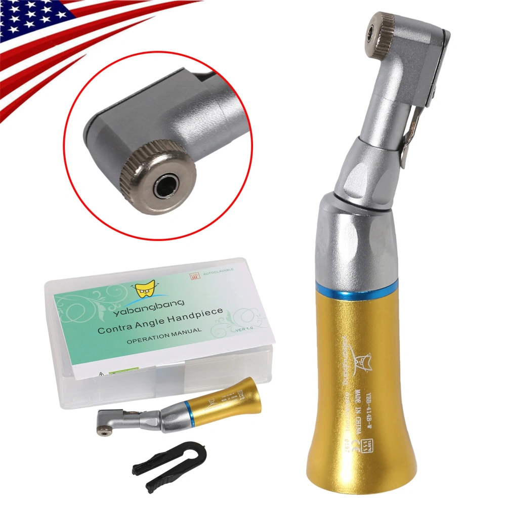 Dental low speed Handpiece kit contra angle +straight +air motor handpiece 4 Hole
