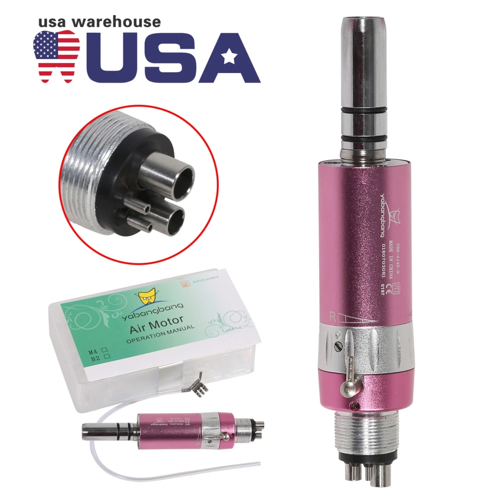 Dental low speed Handpiece kit contra angle +straight +air motor handpiece 4 Hole