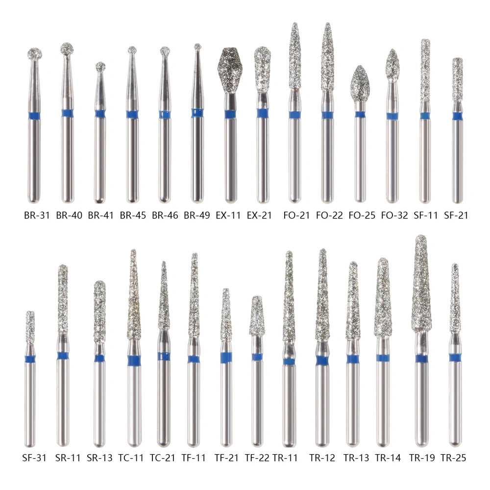 Dental Diamond Burs For High Speed Handpiece Friction Grip FG1.6mm 5pcs/pack
