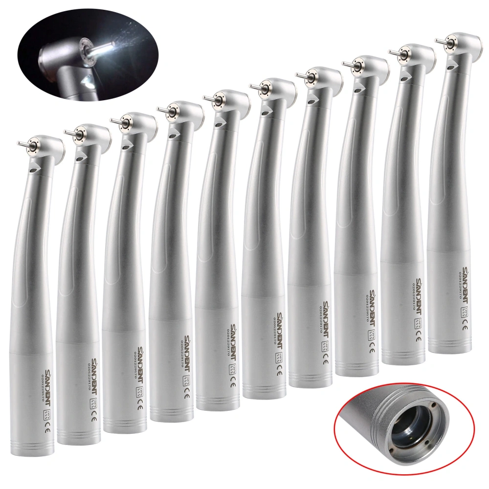 SANDENT Dental LED Fiber Optic Turbine handpiece fit KaVo Multiflex Coupler standard head/large head