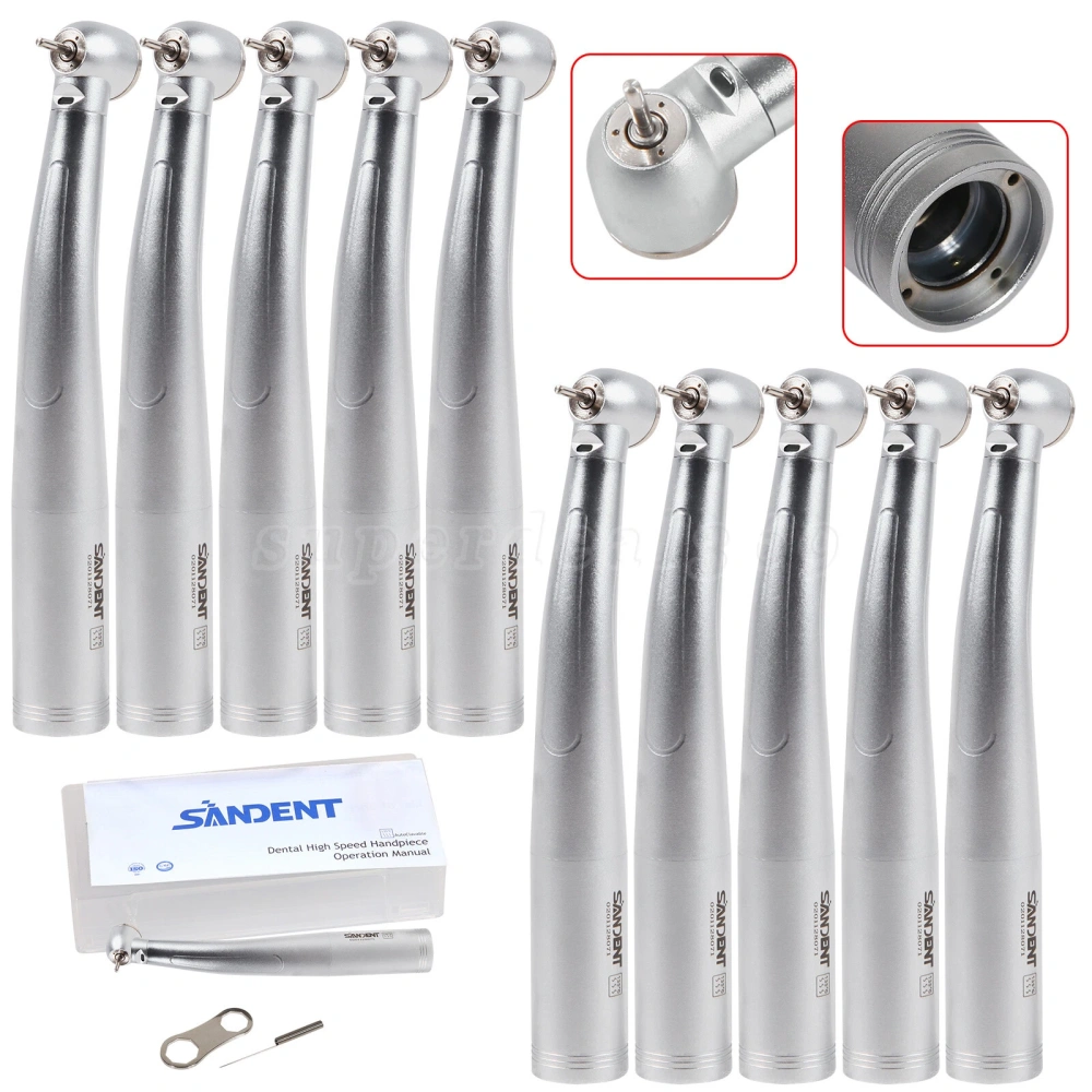 SANDENT Dental LED Fiber Optic Turbine handpiece fit KaVo Multiflex Coupler standard head/large head