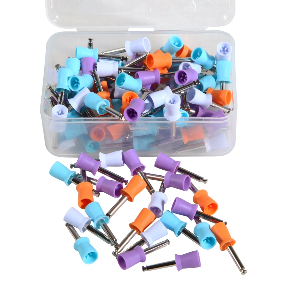 100Pcs Dental Rubber Prophy Teeth Polish Polishing Cups Latch Type Brushes