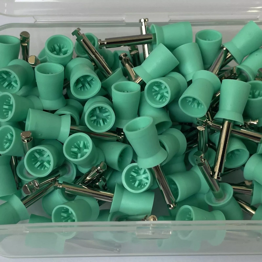 100Pcs Dental Rubber Prophy Teeth Polish Polishing Cups Latch Type Brushes