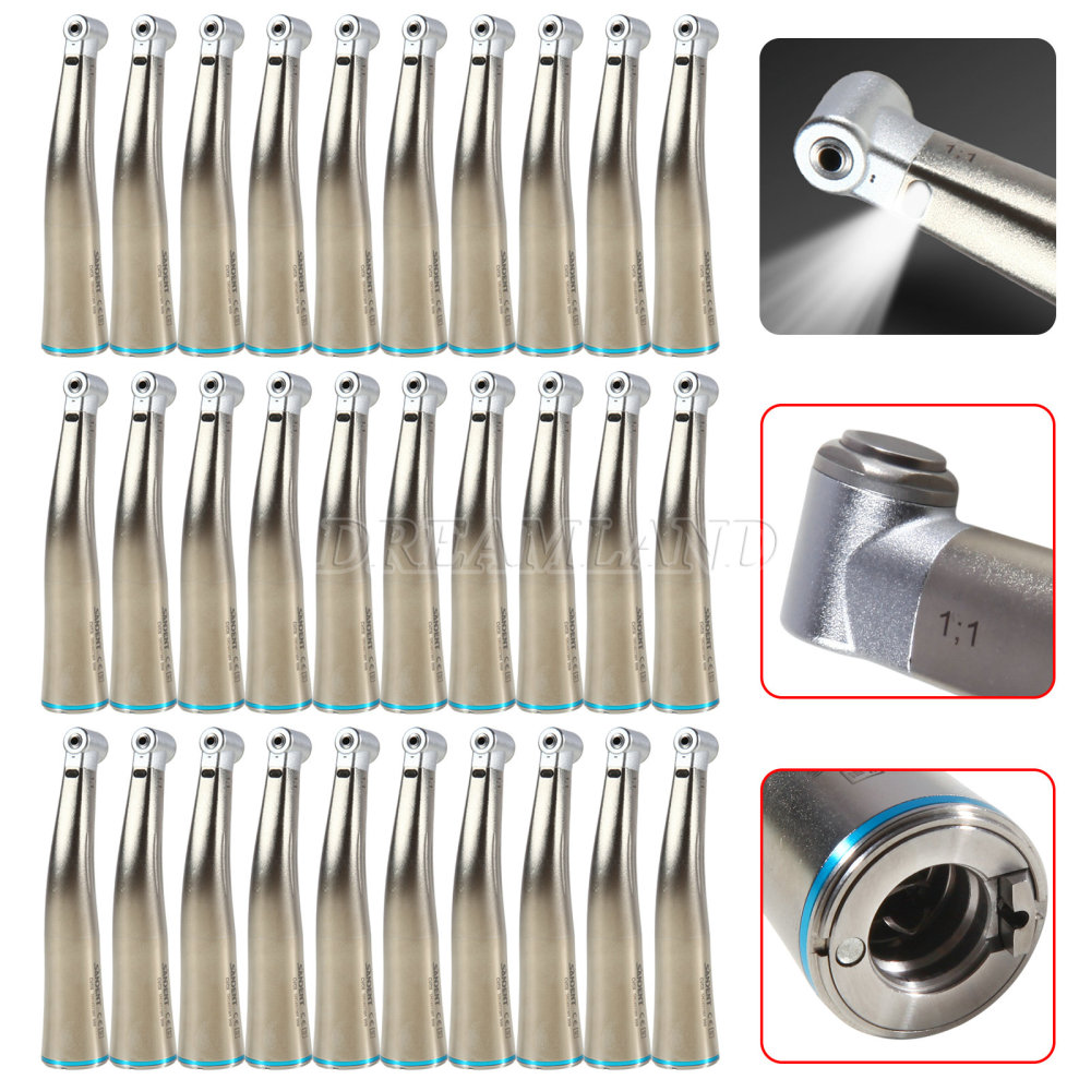 NSK Style Dental Fiber Optic LED 1:1 Contra Angle Low Speed Handpiece E type SANDENT