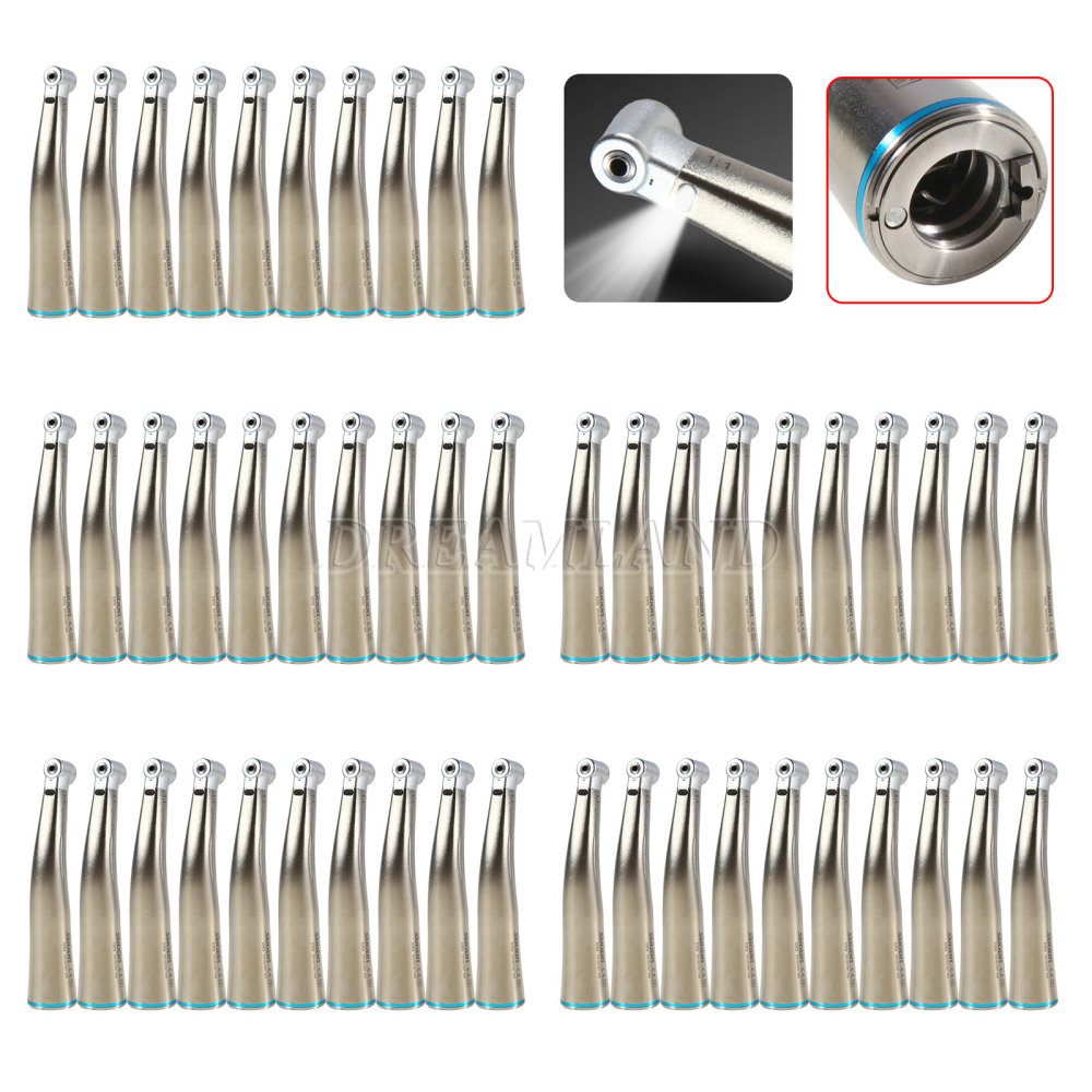 NSK Style Dental Fiber Optic LED 1:1 Contra Angle Low Speed Handpiece E type SANDENT