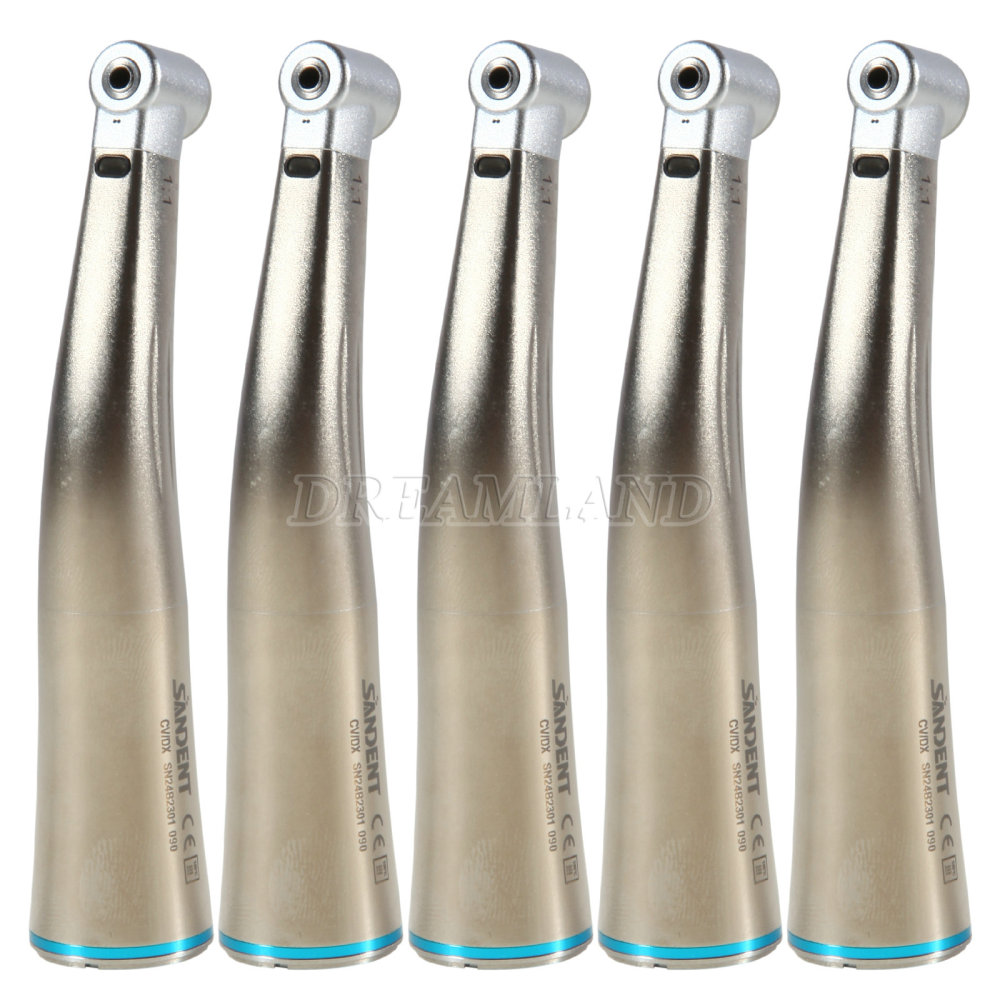 NSK Style Dental Fiber Optic LED 1:1 Contra Angle Low Speed Handpiece E type SANDENT