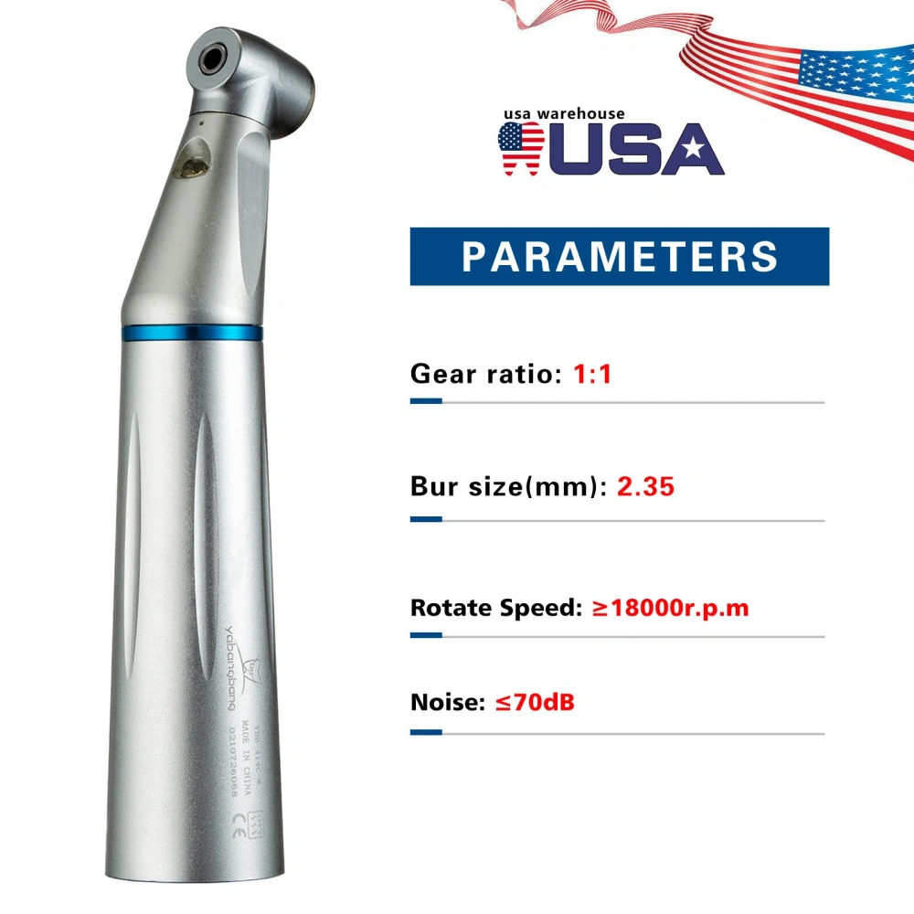 Dental LED E-generator Fiber Optic  Low Speed Contra Angle Handpiece Internal water spray