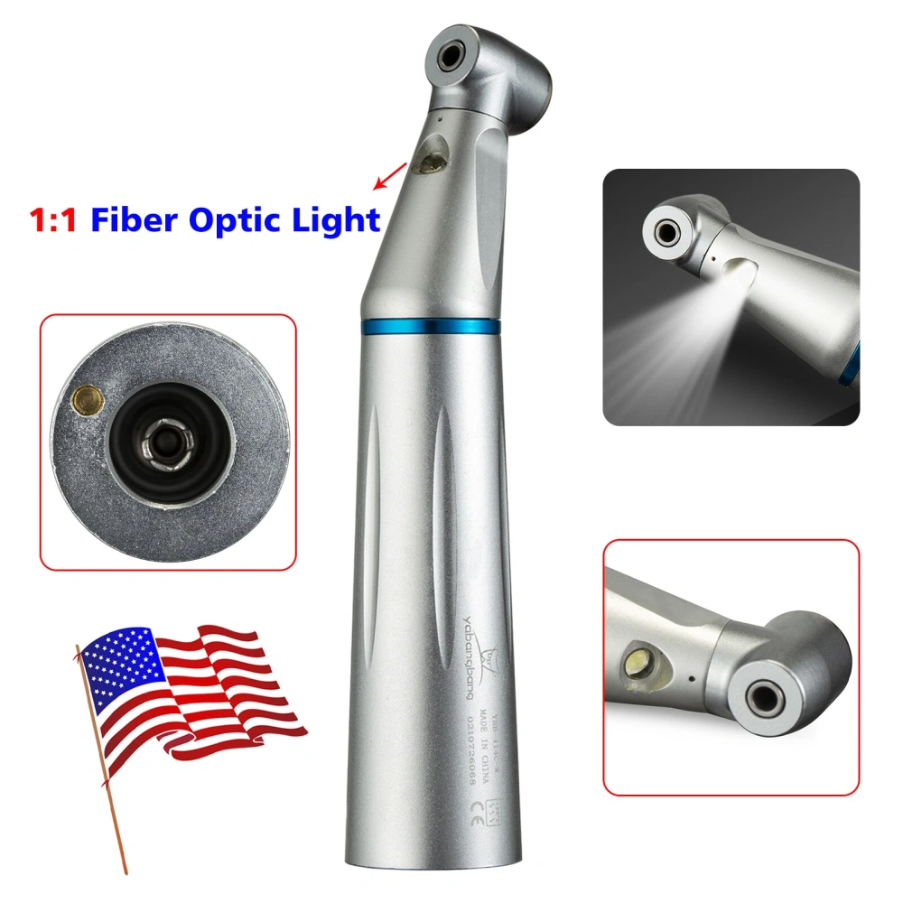 Dental LED E-generator Fiber Optic  Low Speed Contra Angle Handpiece Internal water spray