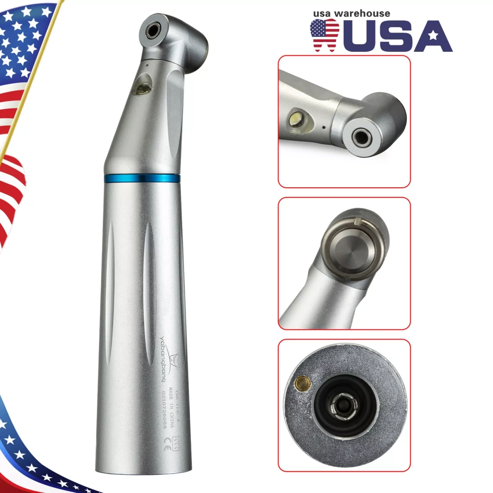Dental LED E-generator Fiber Optic  Low Speed Contra Angle Handpiece Internal water spray