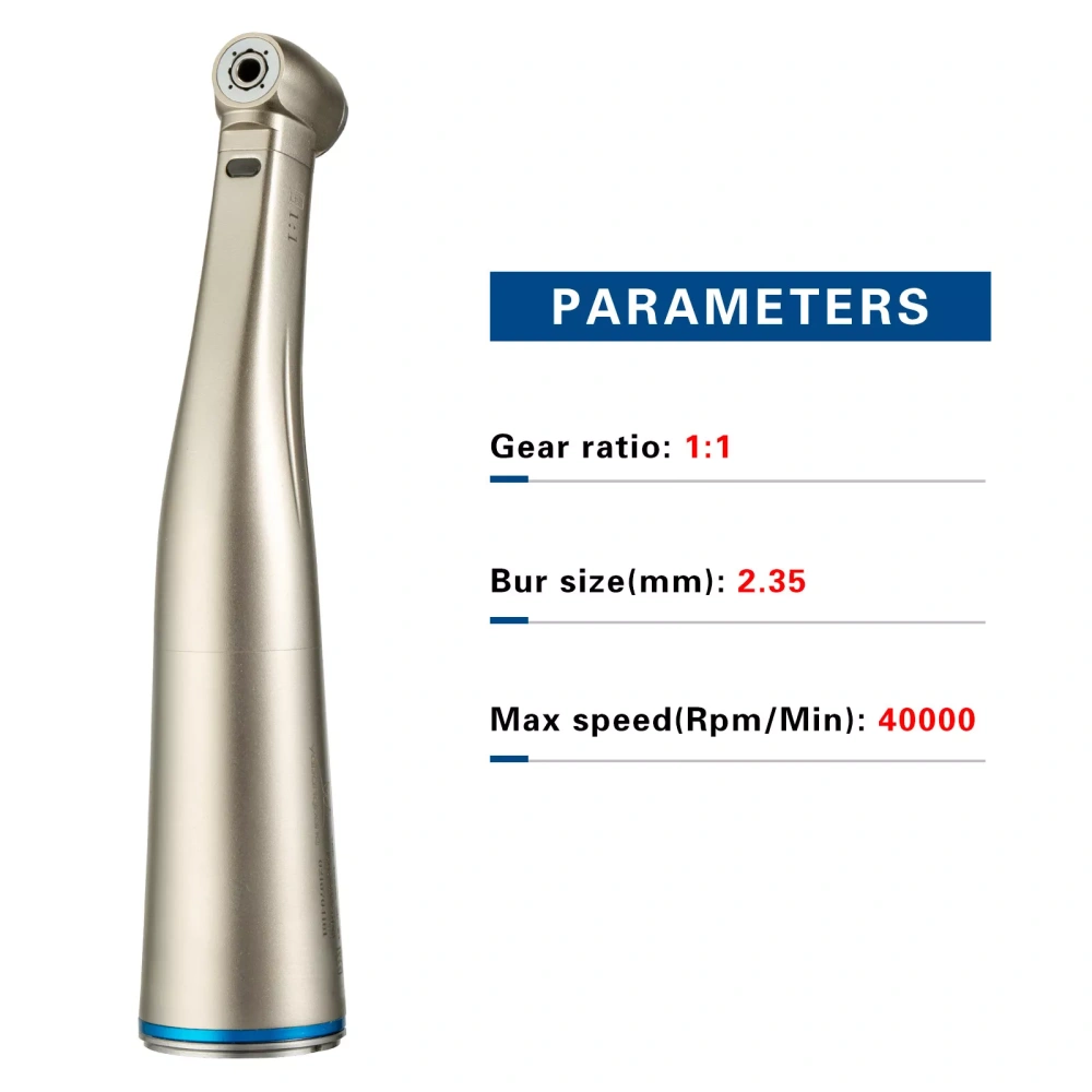 Dental 1:1 LED Fiber Optic Handpiece Internal 4 Spray Low Speed Contra Angle yabangbang