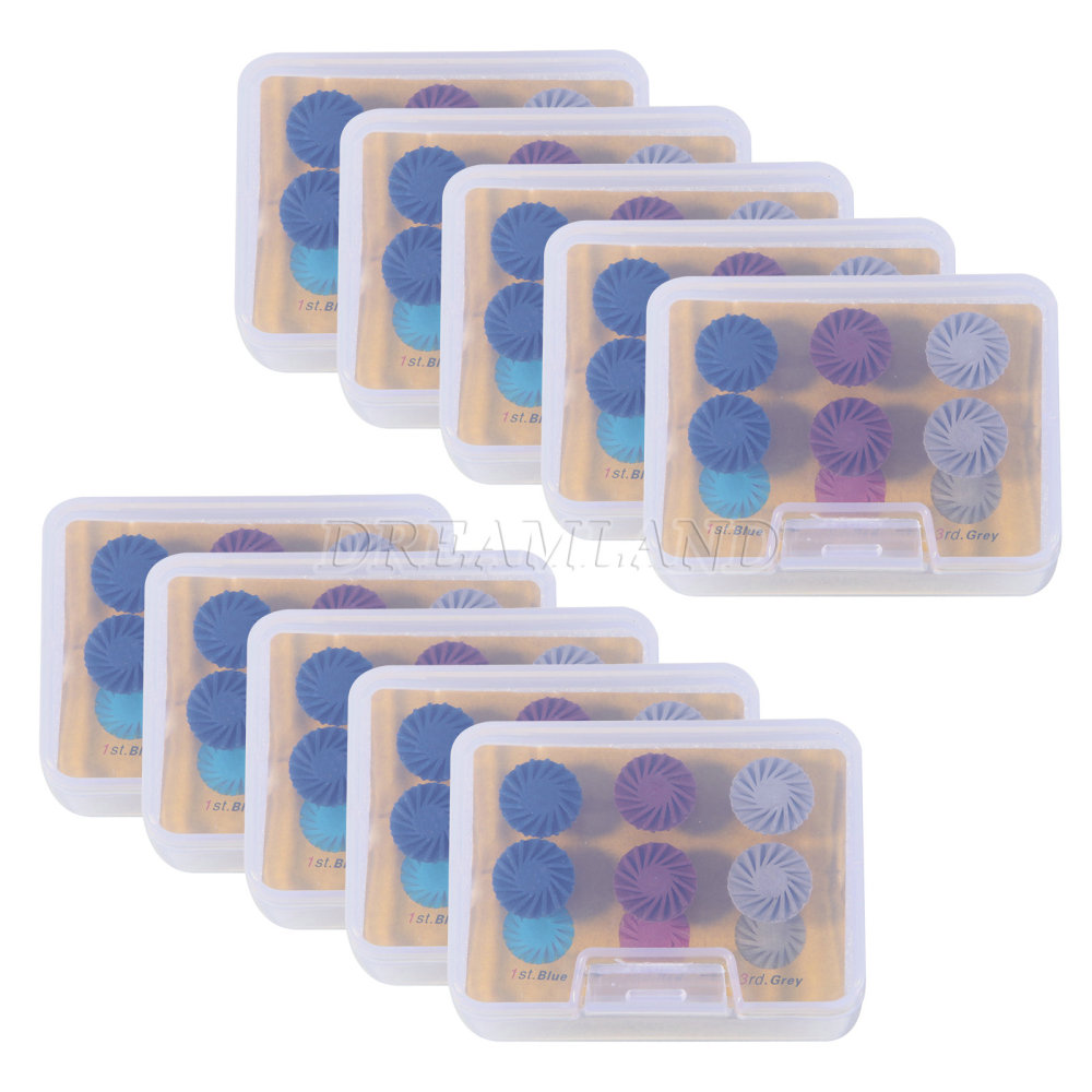 6Pcs Dental Composite Polishing Diamond RA 2.35mm Rubber Wheel Kit