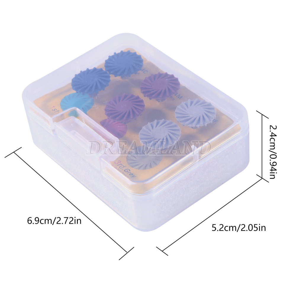 6Pcs Dental Composite Polishing Diamond RA 2.35mm Rubber Wheel Kit