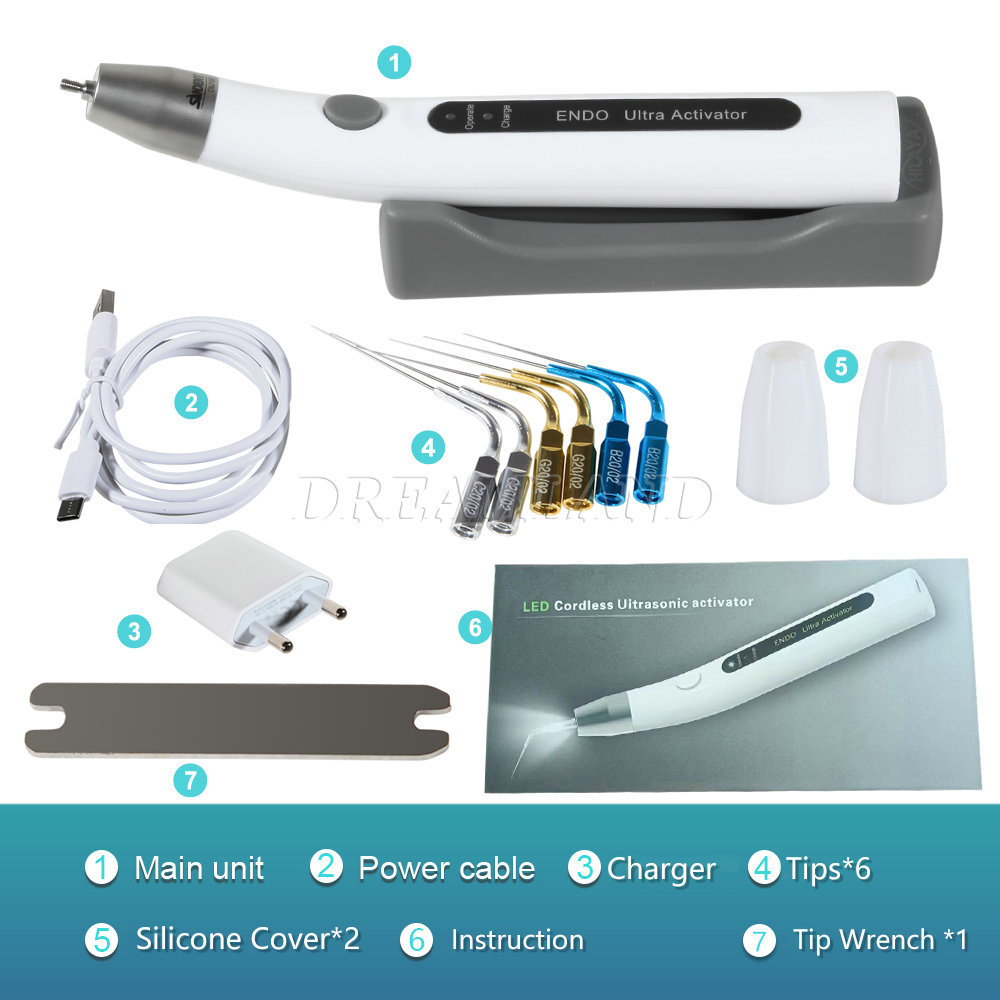 Ultrasonic Dental Endo Ultra Activator Irrigator Root Canal Scaling Tips 6 Tip