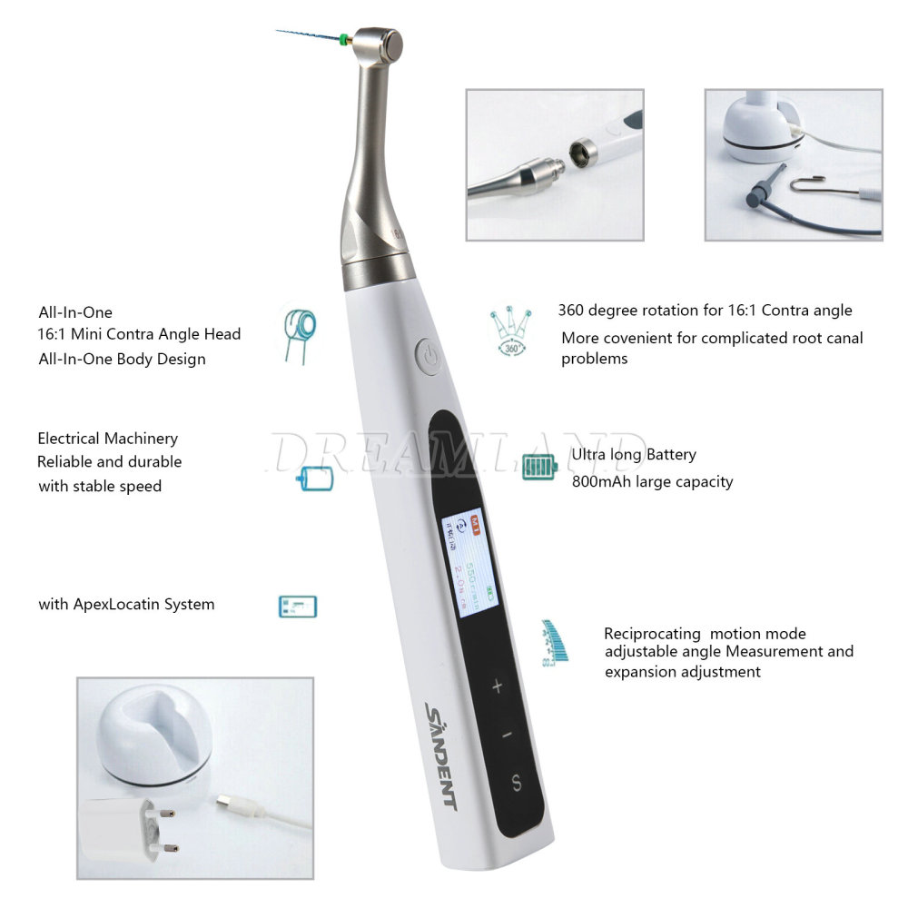 SANDENT 2 in 1 Dental Cordless Endodontics Endo Motor w/ Apex Locator