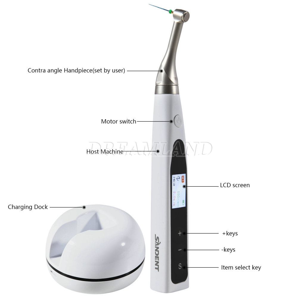 SANDENT 2 in 1 Dental Cordless Endodontics Endo Motor w/ Apex Locator