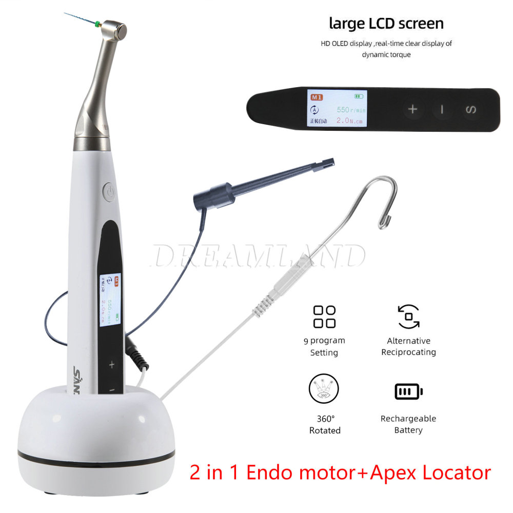 SANDENT 2 in 1 Dental Cordless Endodontics Endo Motor w/ Apex Locator