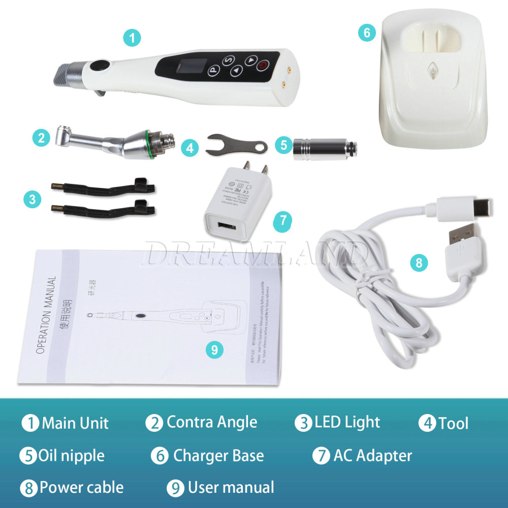 Dental Cordless Hygiene Prophy Polishing Handpiece 4:1 LED Motor fit prophy cups