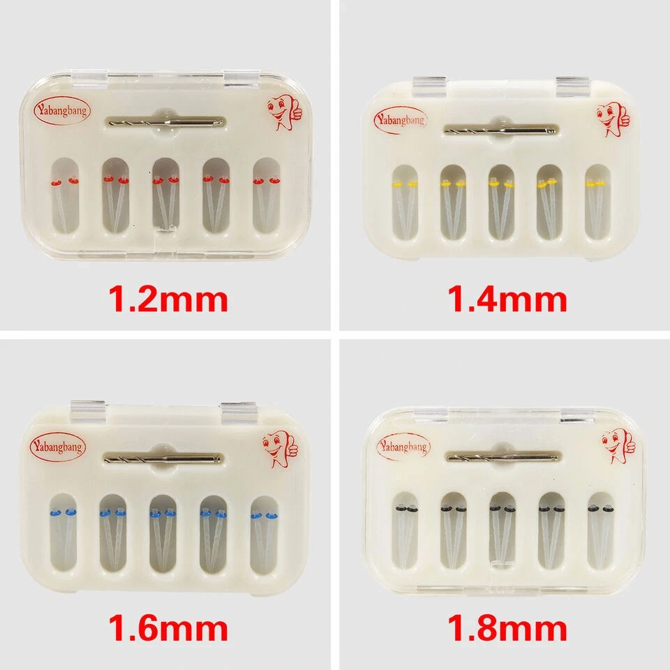 Dental Fiber Post Resin Post Screw Thread Quartz & Drill Kit 1.2 1.4 1.6 1.8MM